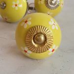 The Lemon Daisy Vibrant Yellow Drawer Pull, Cabinet Hardware