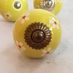 The Lemon Daisy Vibrant Yellow Drawer Pull, Cabinet Hardware