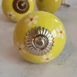 The Lemon Daisy Vibrant Yellow Drawer Pull, Cabinet Hardware