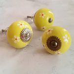 The Lemon Daisy Vibrant Yellow Drawer Pull, Cabinet Hardware