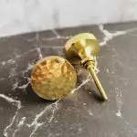 The Hammered Brass Disc Hammered Gold Cabinet Knob