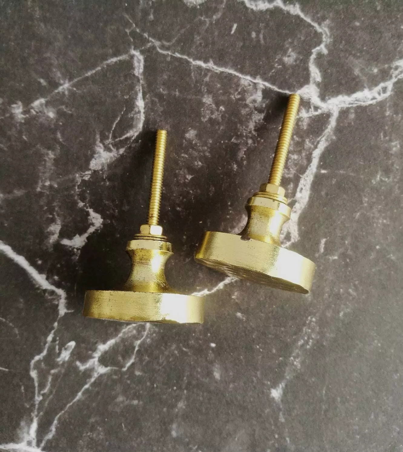 The Hammered Brass Disc Hammered Gold Cabinet Knob