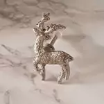 The Silver Stag Silver Deer Cupboard Knob Deer Drawer Pull