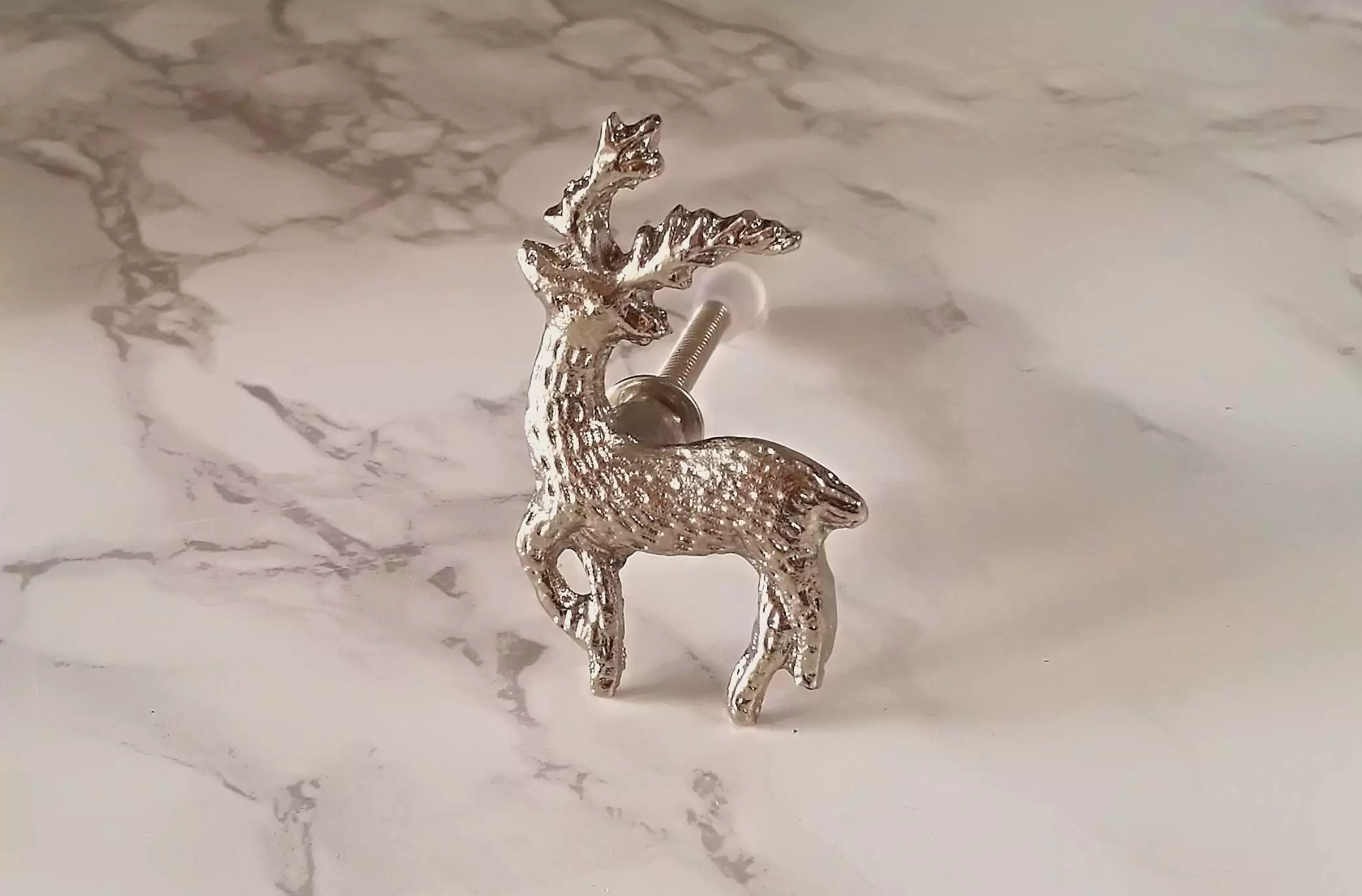 The Silver Stag Silver Deer Cupboard Knob Deer Drawer Pull