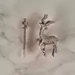 The Silver Stag Silver Deer Cupboard Knob Deer Drawer Pull