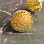 The Hammered Brass Disc Hammered Gold Cabinet Knob