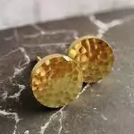 The Hammered Brass Disc Hammered Gold Cabinet Knob