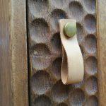 The Taupe Leather Brass Disc