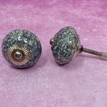 The Marbled Sea Marbled Blue Ceramic Door Knob Hardware