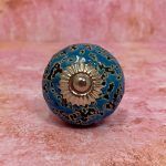 The Molten Blue Distressed Ceramic Cabinet Knob Drawer Pull