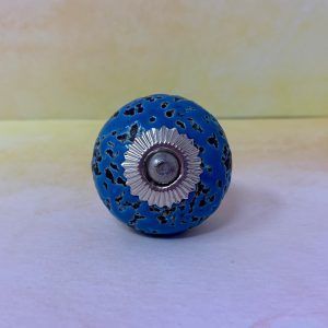 The Molten Blue Distressed Ceramic Cabinet Knob Drawer Pull