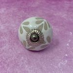 The Arctic Petals Etched White Ceramic Hardware Door Knob