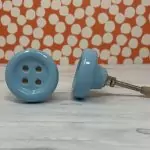 The Blue Button Pull Baby Blue Ceramic Cabinet Door Knob