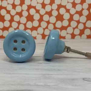 The Blue Button Pull Baby Blue Ceramic Cabinet Door Knob