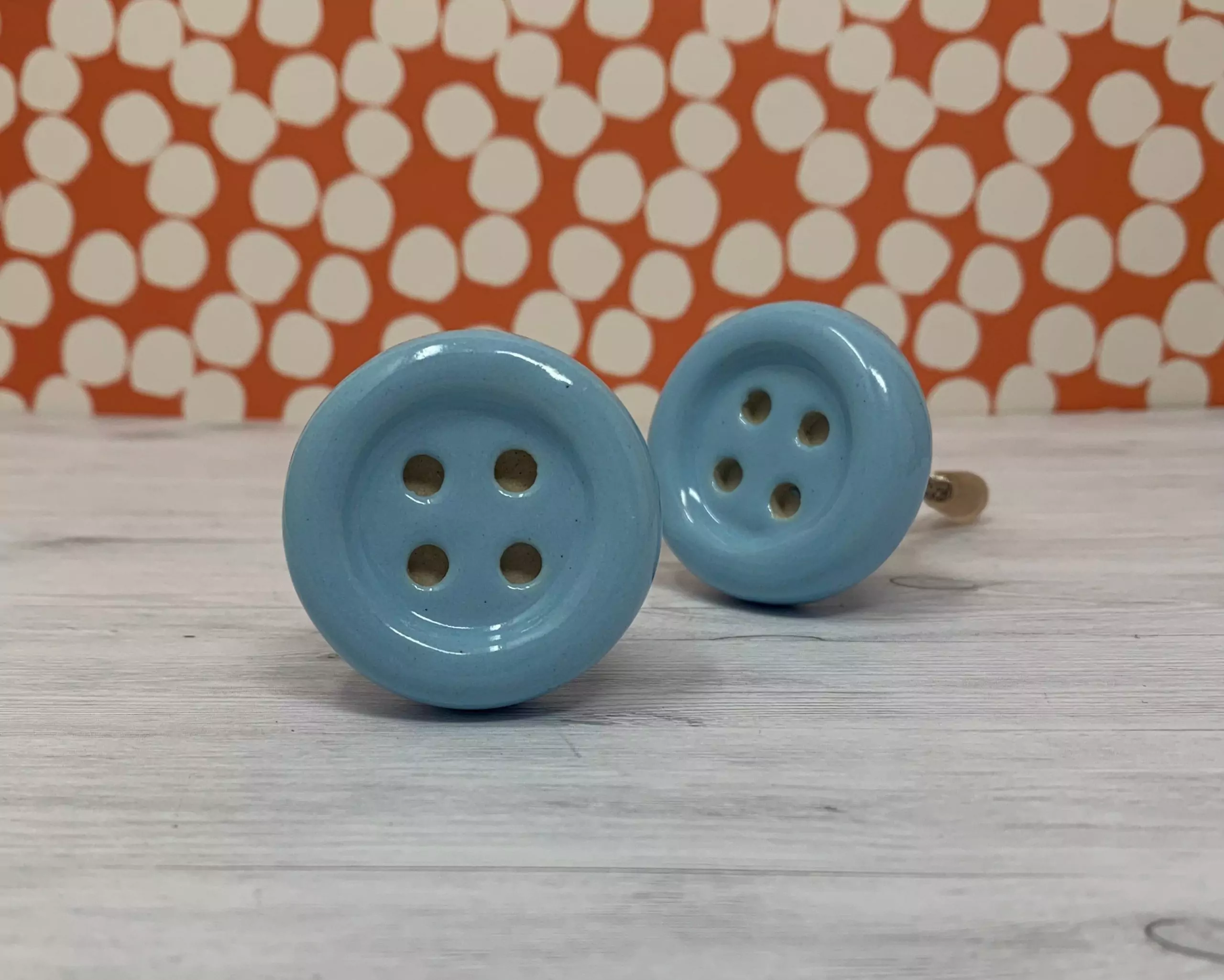 The Blue Button Pull Baby Blue Ceramic Cabinet Door Knob