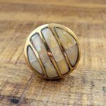 The Parallel Brass Mother of Pearl Knob Unique Drawer Pull