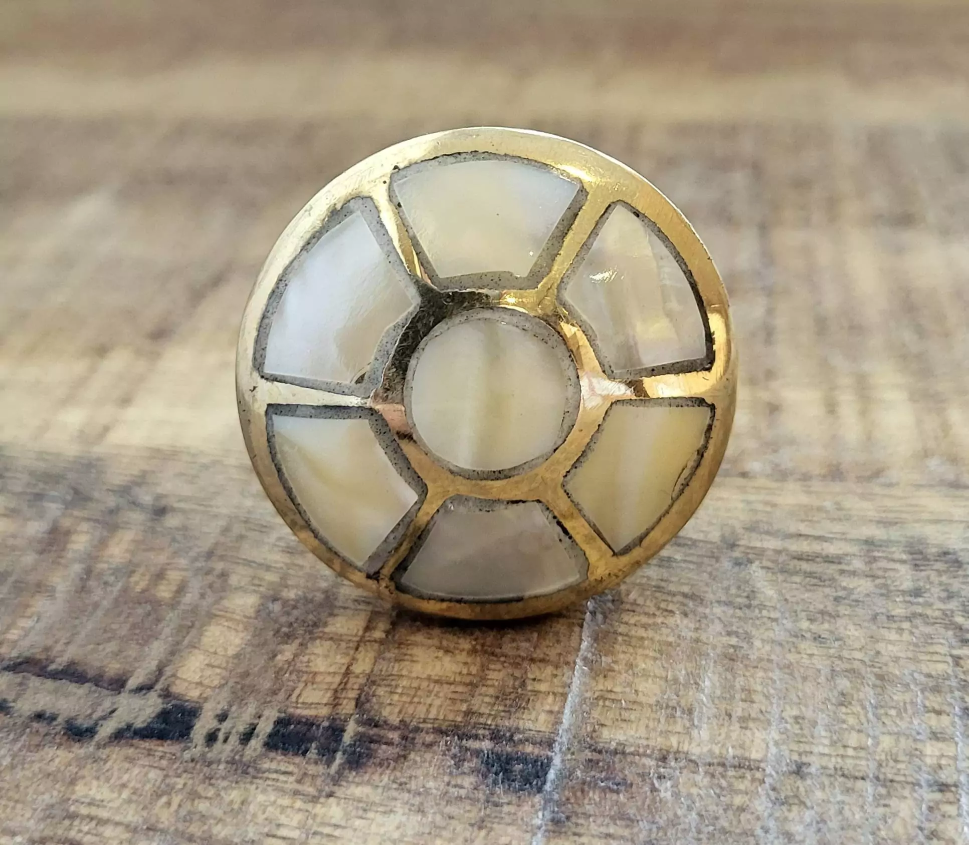 The Honeycomb Brass Cabinet Door Knob Geometric MOP Pull