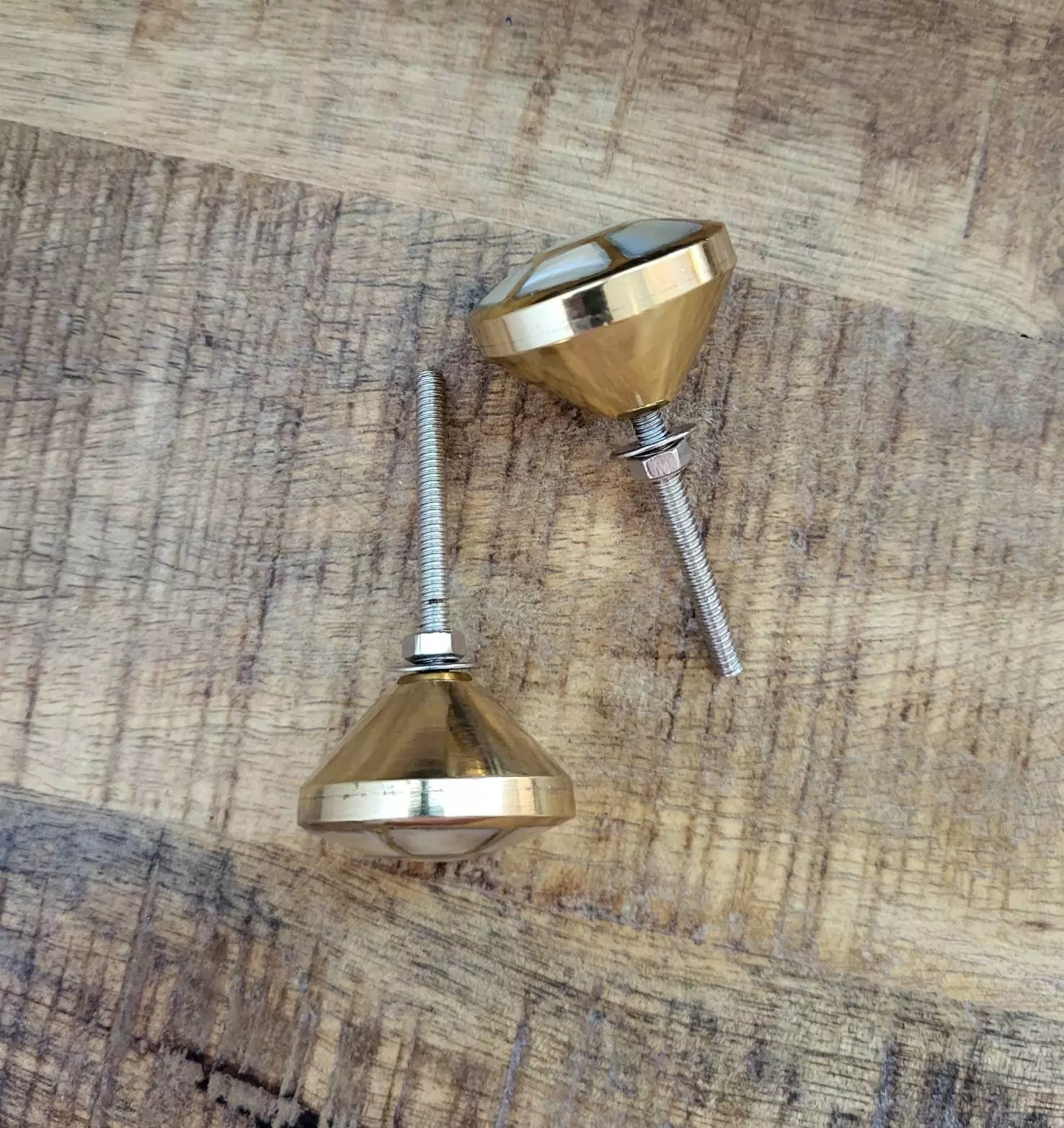 The Honeycomb Brass Cabinet Door Knob Geometric MOP Pull