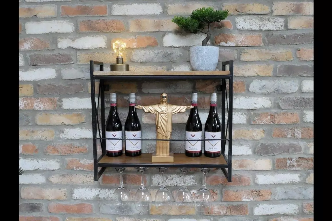 The Factory Iron Wine Shelf