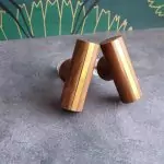 The Beech & Brass T Bar Handle Conemporary Drawer Pull