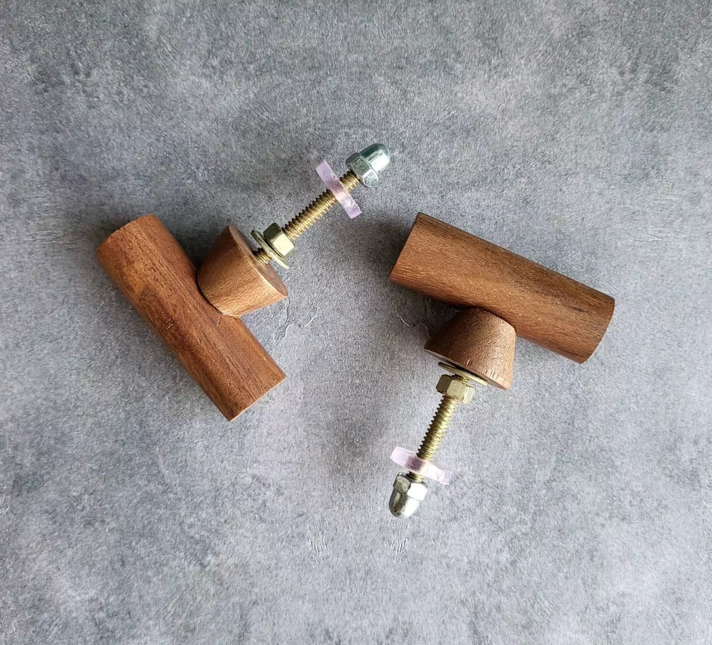 The Beech & Brass T Bar Handle Conemporary Drawer Pull