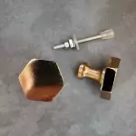 The Copper Hexagonal Knob Geometric Contemporary Pull