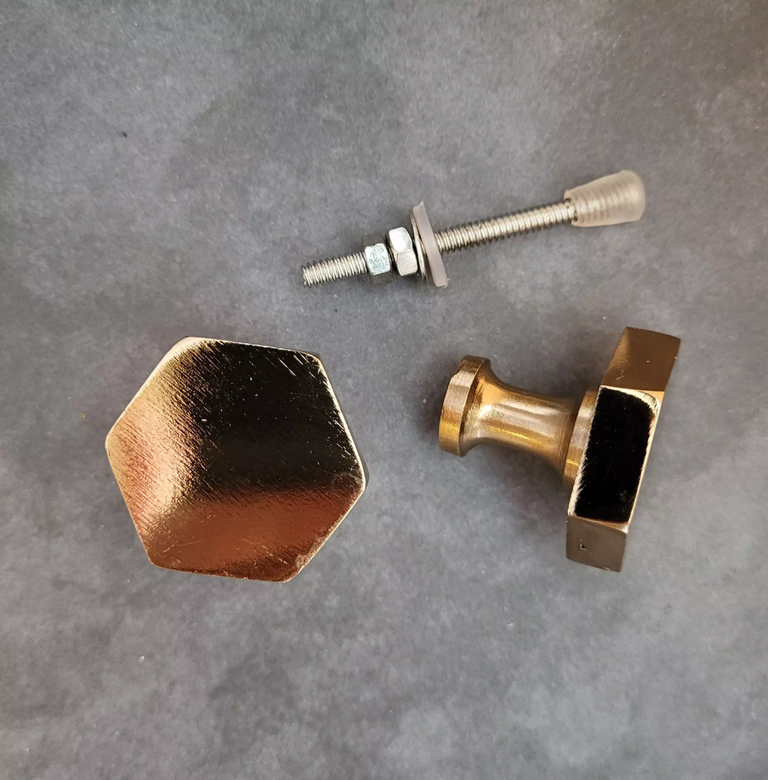 The Copper Hexagonal Knob Geometric Contemporary Pull