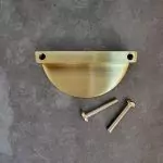 The Brushed Brass Half Moon Handle Brass Semi Circle Pull