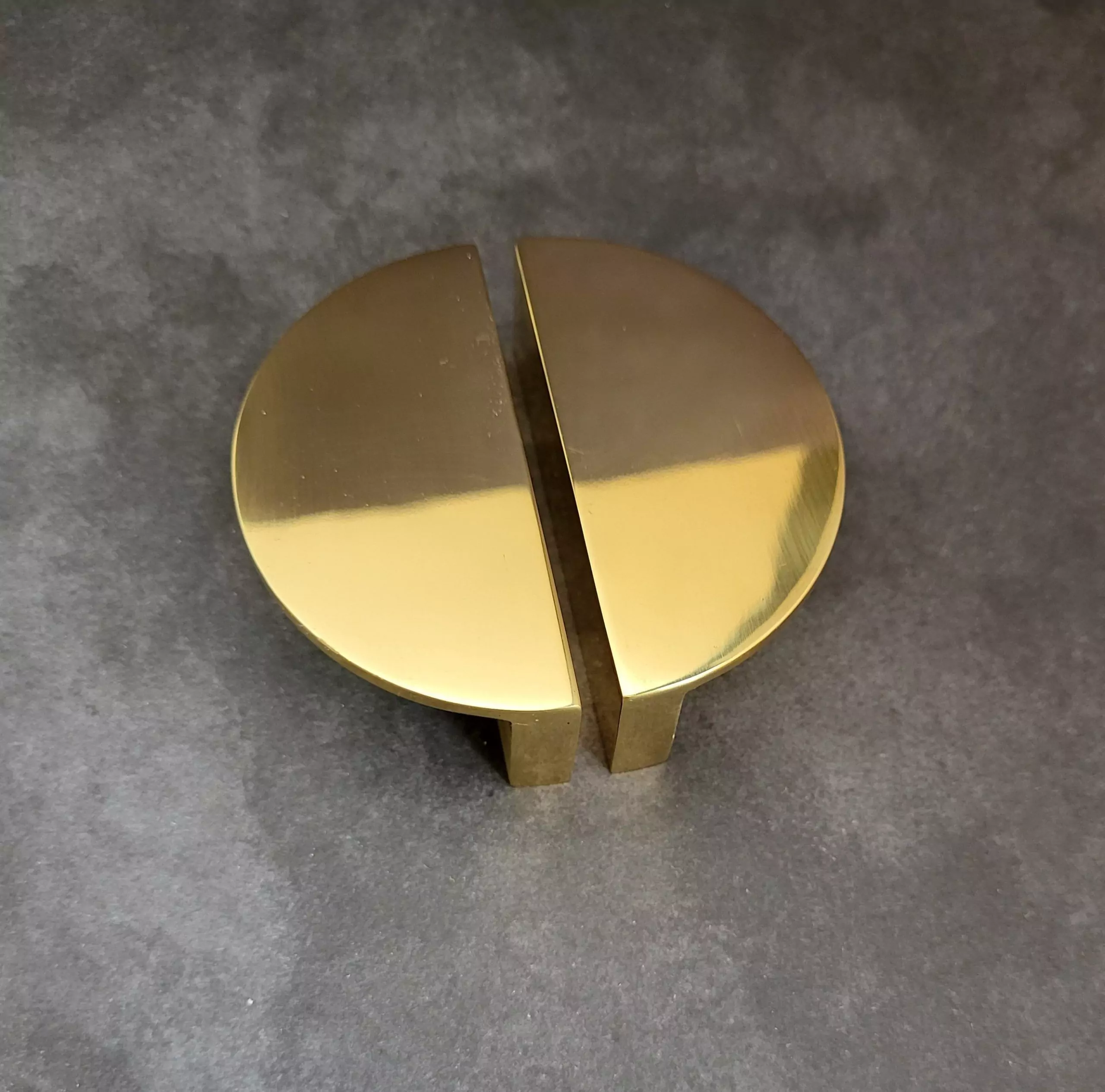 The Polished Brass Half Moon Pull Semi Circle Door Handle