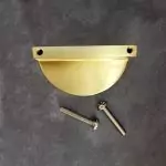 The Polished Brass Half Moon Pull Semi Circle Door Handle