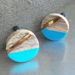 The Teal Third Pull Sea Green & Brass Modern Cabinet Knob