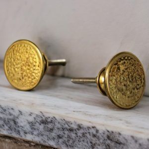 The Hammered Coin Pull Hammered Brass Gold Coin Knob