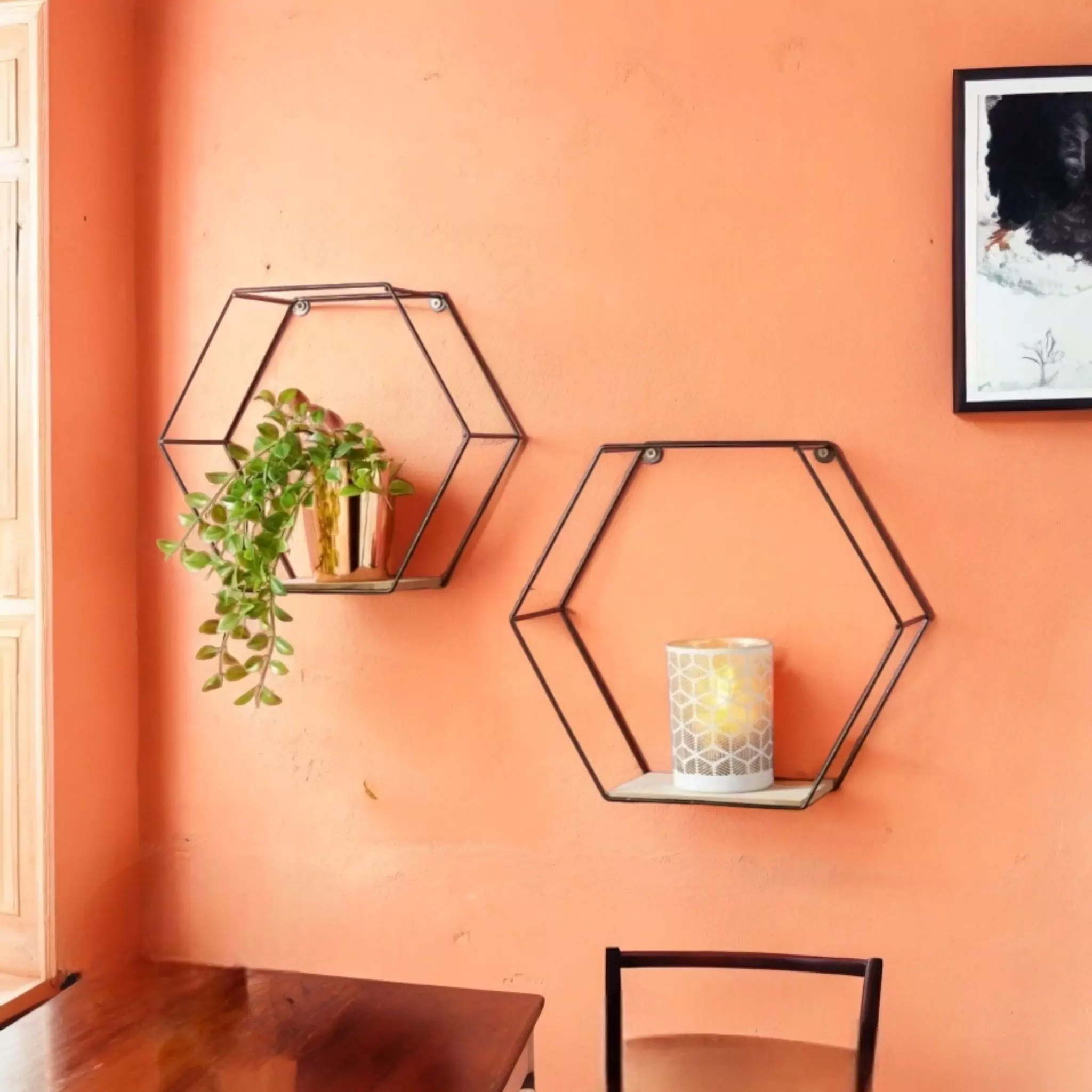 The 2 Geo Hex Shelves