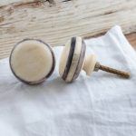 The Grey Bone Decorative Grey Striped Horn Cabinet Hardware