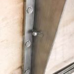 industrial steel framed mirror
