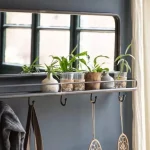 industrial steel pipe mirror with shelf