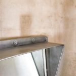 metal framed raw steel mirror