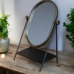 metal framed vanity mirror