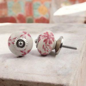 The Pink Floral Decorative Shabby Chic Ceramic Cabinet Knob