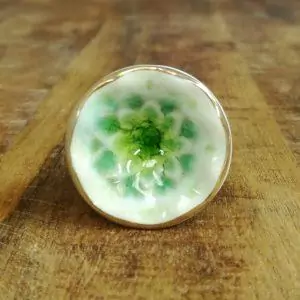 sea green cracked ceramic knob