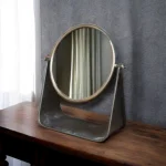 rustic metal vanity mirror circular