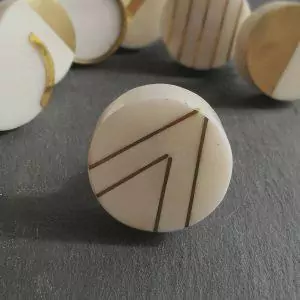 The Geometric V White Stone