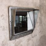 steel framed mirror with hooks