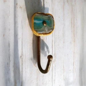 teal agate stone hook