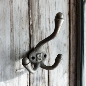 vintage iron triple coat hook