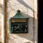 wall mounted green mail box