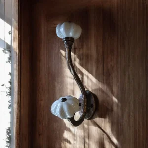 light grey ceramic bronze coat hook