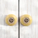 Crackled yellow ceramic knob