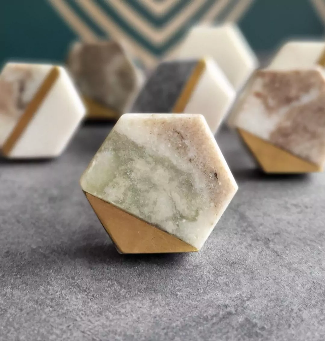 light stone geometric cabinet knob