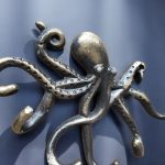 vintage bronze octopus coat hook